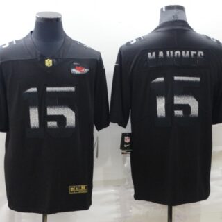 Men's Kansas City Chiefs #15 Patrick Mahomes Black Shadow Stitched Jersey