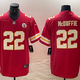 Men's Kansas City Chiefs #22 Trent McDuffie Red Vapor Untouchable Limited Stitched Football Jersey