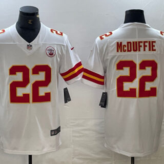 Men's Kansas City Chiefs #22 Trent McDuffie White Vapor Untouchable Limited Stitched Football Jersey