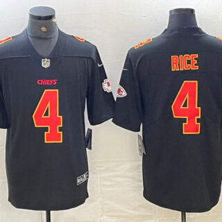 Men's Kansas City Chiefs #4 Rashee Rice Black Vapor Untouchable Limited Stitched Football Jersey