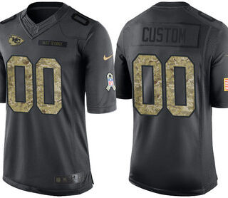 Men's Kansas City Chiefs Anthracite Customized Camo 2016 Salute to Service Jersey
