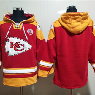 Men's Kansas City Chiefs Blank Red Lace-Up Pullover Hoodie