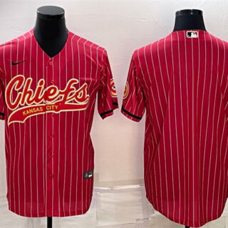 Men's Kansas City Chiefs Blank Red With Patch Cool Base Stitched Baseball Jersey