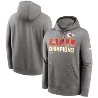 Men's Kansas City Chiefs Gray Super Bowl LVII Champions Fleece Pullover Hoodie