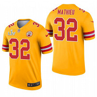 Men's Kansas City Chiefs Tyrann Mathieu Gold Inverted 2021 Super Bowl LV Jersey