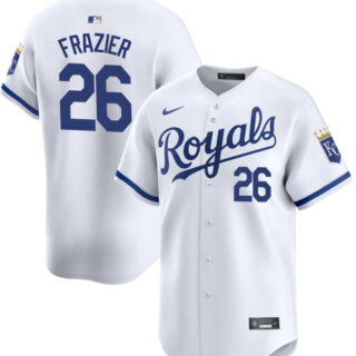 Men's Kansas City Royals #26 Adam Frazier White 2024 Home Limited Cool Base Stitched Baseball Jersey