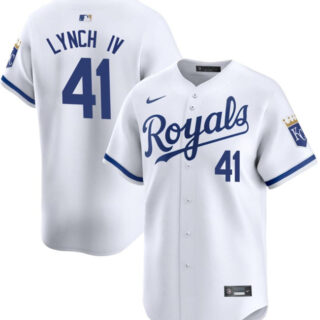 Men's Kansas City Royals #41 Daniel Lynch IV White 2024 Home Limited Cool Base Stitched Baseball Jersey