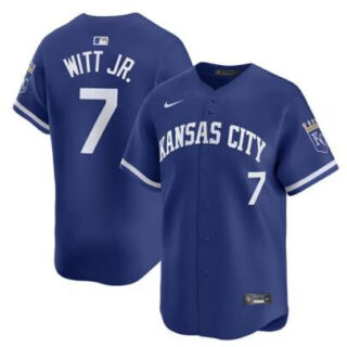 Men's Kansas City Royals #7 Bobby Witt Jr. Royal Stitched Jersey
