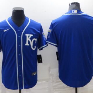 Men's Kansas City Royals Blank Blue Cool Base Stitched Jersey