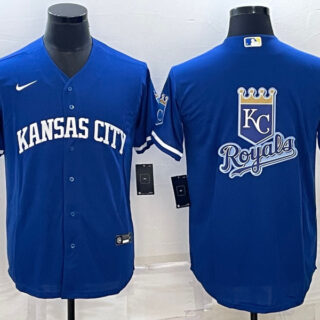 Men's Kansas City Royals Royal Team Big Logo Cool Base Stitched Jersey
