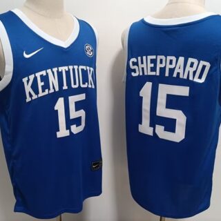 Men's Kentucky Wildcats #15 Reed Sheppard Blue Stitched Jersey