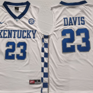 Men's Kentucky Wildcats #23 Anthony Davis White Stitched Jersey