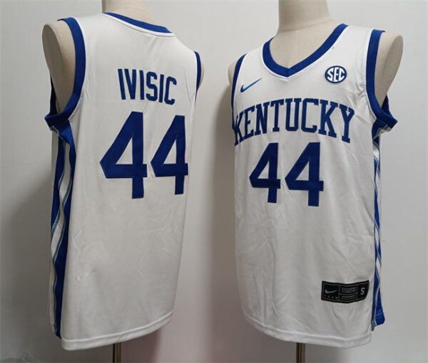 Men's Kentucky Wildcats #44 Zvonimir Ivisic White Stitched Jersey
