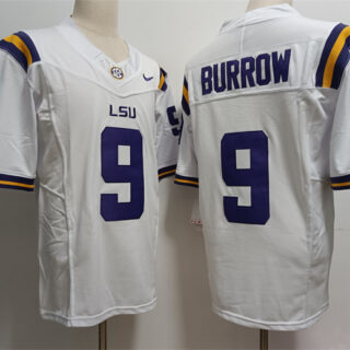 Men's LSU Tigers #9 Joe Burreaux White 2023 Stitched Baseball Jersey