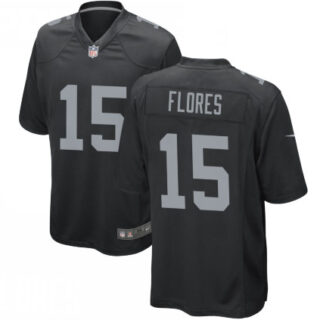 Men's Las Vegas Raiders 15 Tom Flores Black Limited Jersey