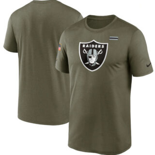Men's Las Vegas Raiders 2021 Olive Salute To Service Legend Performance T-Shirt