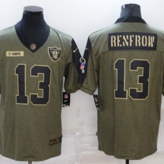 Men's Las Vegas Raiders #13 Hunter Renfrow 2021 Olive Salute To Service Limited Stitched Jersey