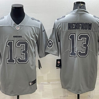 Men's Las Vegas Raiders #13 Hunter Renfrow Grey Atmosphere Fashion With Patch Stitched Jersey
