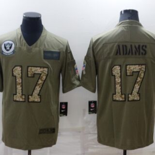 Men's Las Vegas Raiders #17 Davante Adams Olive Camo Salute To Service Limited Stitched Jersey