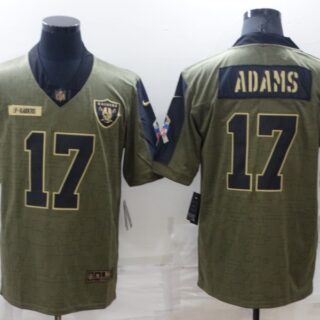 Men's Las Vegas Raiders #17 Davante Adams Olive Salute To Service Limited Stitched Jersey