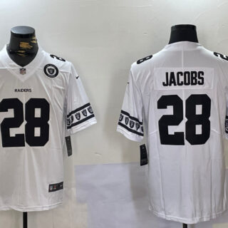 Men's Las Vegas Raiders #28 Josh Jacobs White Limited Stitched Jersey