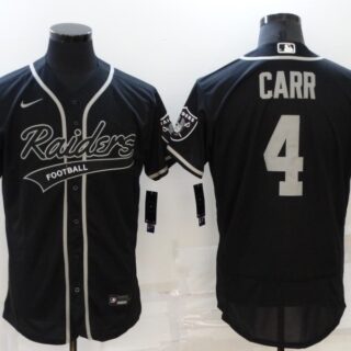 Men's Las Vegas Raiders #4 Derek Carr Black Flex Base Stitched Jersey