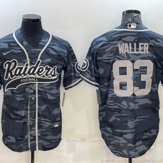 Men's Las Vegas Raiders #83 Darren Waller Grey Camo With Patch Cool Base Stitched Baseball Jersey