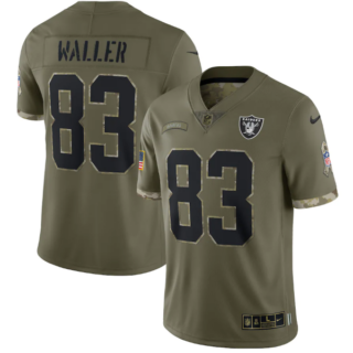 Men's Las Vegas Raiders #83 Darren Waller Olive 2022 Salute To Service Limited Stitched Jersey