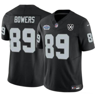 Men's Las Vegas Raiders #89 Brock Bowers Black 2024 F.U.S.E 65th Anniversary Patch Vapor Stitched Football Jersey