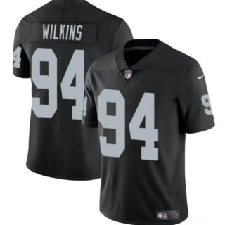 Men's Las Vegas Raiders #94 Christian Wilkins Black Vapor Stitched Football Jersey