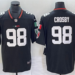 Men's Las Vegas Raiders #98 Maxx Crosby Black Mexico Vapor Limited Stitched Football Jersey