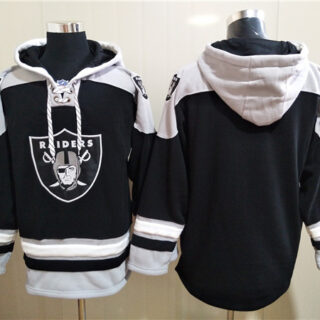 Men's Las Vegas Raiders Blank Black Ageless Must-Have Lace-Up Pullover Hoodie