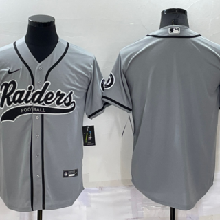 Men's Las Vegas Raiders Blank Grey Cool Base Stitched Baseball Jersey