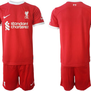 Men's Liverpool Custom 2023 24 Red Home Soccer Jersey Suit