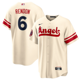 Men's Los Angeles Angels #6 Anthony Rendon 2022 Cream City Connect Cool Base Stitched Jersey