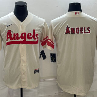 Men's Los Angeles Angels Cream City Connect Team Big Logo Cool Base Stitched Jersey