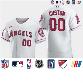 Men's Los Angeles Angels Custom Nike White Flexbase Jersey