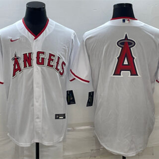 Men's Los Angeles Angels White Team Big Logo Cool Base Stitched Jersey