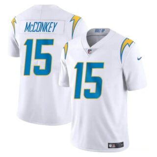 Men's Los Angeles Chargers #15 Ladd McConkey White 2024 Draft Vapor Limited Stitched Football Jersey