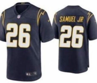 Men's Los Angeles Chargers #26 Asante Samuel Jr. Navy Vapor Untouchable Limited Stitched Jersey
