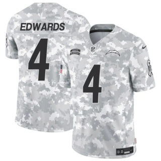 Men's Los Angeles Chargers #4 Gus Edwards 2024 F.U.S.E Arctic Camo Salute To Service Limited Stitched Football Jersey