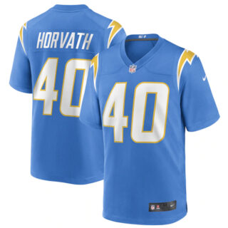 Men's Los Angeles Chargers #40 Zander Horvath 2022 Blue Stitched Football Game Jersey