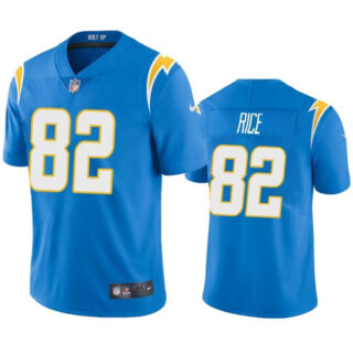 Men's Los Angeles Chargers #82 Brenden Rice Light Blue 2024 Draft Vapor Limited Stitched Football Jersey