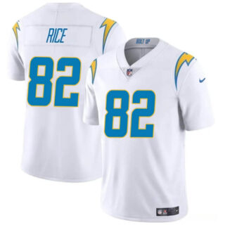 Men's Los Angeles Chargers #82 Brenden Rice White 2024 Draft Vapor Limited Stitched Football Jersey