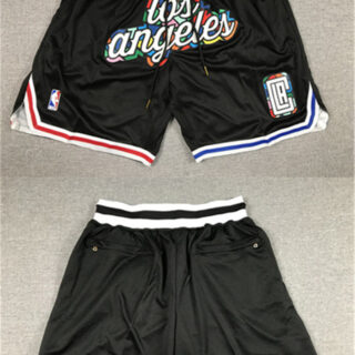 Men's Los Angeles Clippers 2022 23 Black City Edition Shorts (Run Small)