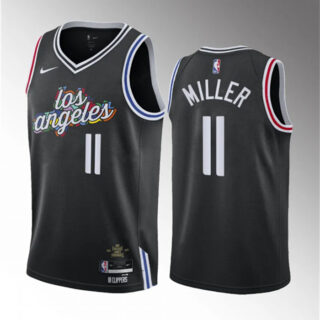 Men's Los Angeles Clippers #11 Jordan Miller Black 2023 Draft City Edition Stitched Jersey