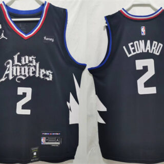Men's Los Angeles Clippers #2 Kawhi Leonard Black Stitched Jersey