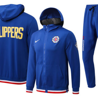 Men's Los Angeles Clippers 75th Anniversary Royal Performance Showtime Full-Zip Hoodie Jacket And Pants Suit