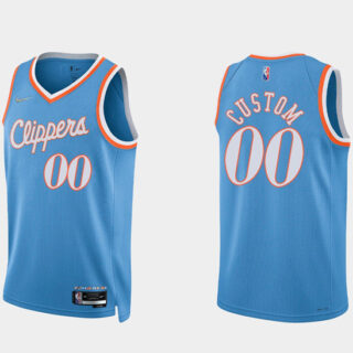 Men's Los Angeles Clippers Active Player Custom 2021 22 Blue 75th Anniversary City Edition Stitched Basketball Jersey