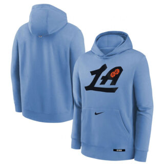 Men's Los Angeles Clippers Light Blue 2024 25 City Edition Fleece Club Pullover Hoodie